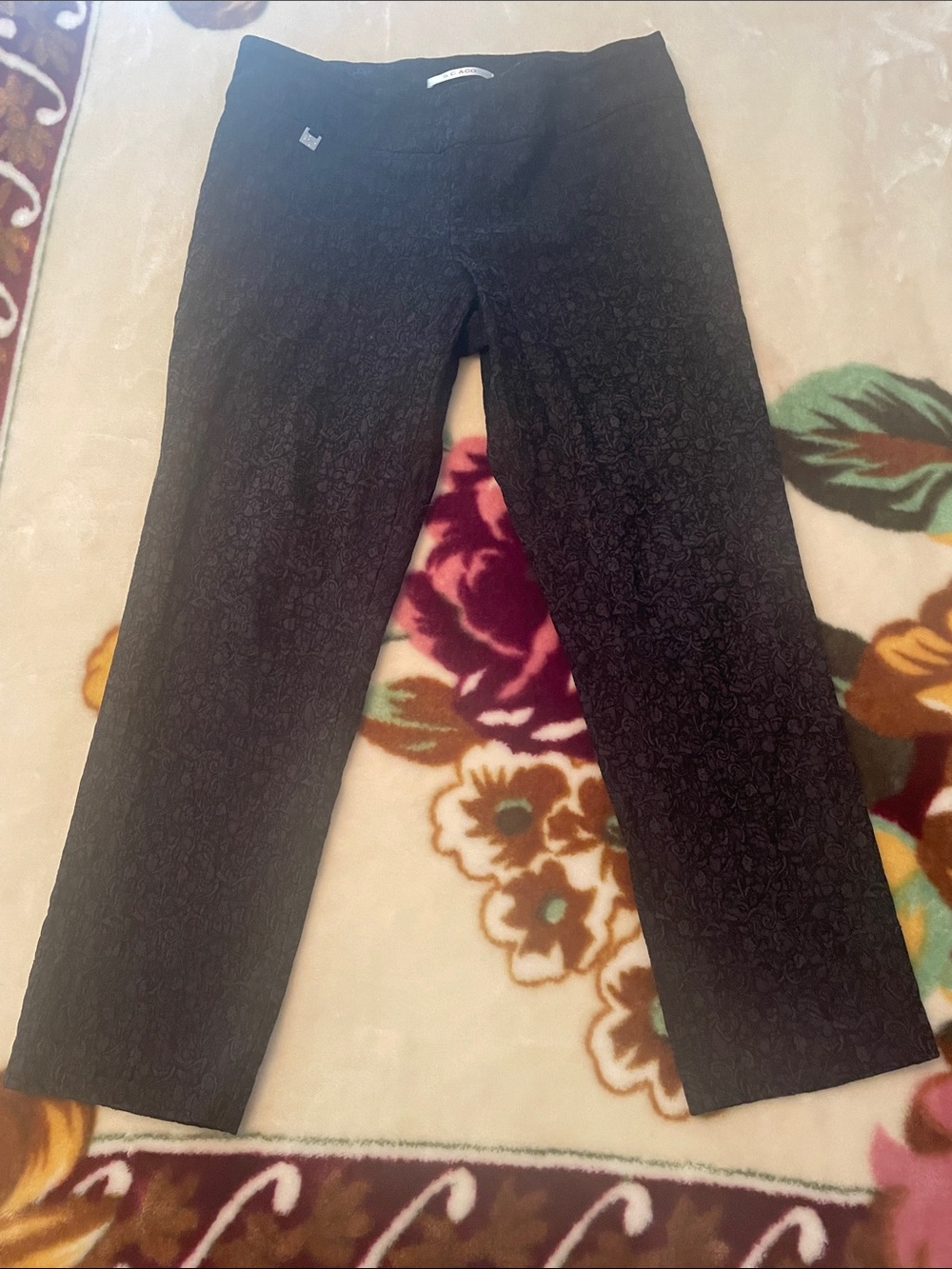 S.C. & Co. Women’s' Black Patterned Stretch Pants Size 14